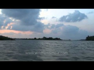 Sunset over the backwaters of Kerala