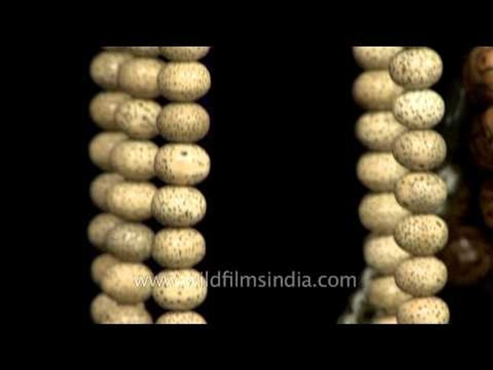 Buddhist rosaries for sale at a shop in Sarnath - Varanasi