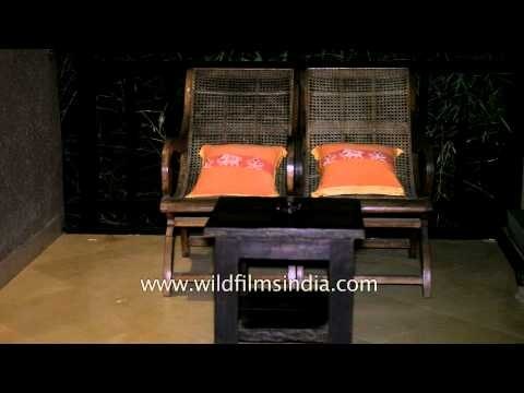 Private balcony of Kings Lodge cottage in Bandhavgarh