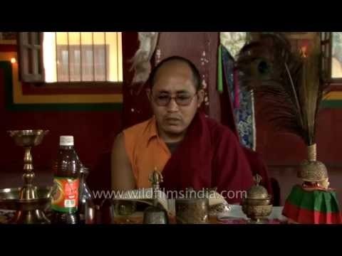 Buddhist monk meditates at Sarnath, India