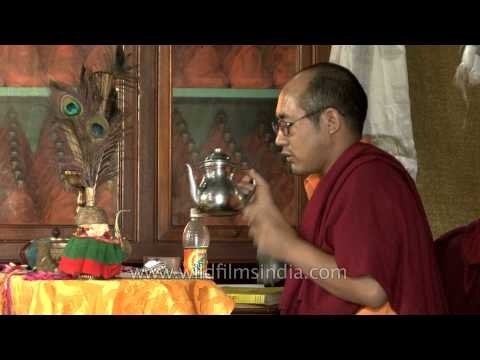 Buddhist monk chanting prayers at Sarnath, Varanasi