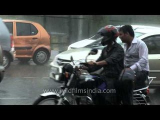 Delhi traffic on a rainy day