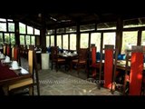 Rustic wooden dining hall at Ken River Lodge