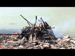 Smoke coming out from funeral pyre