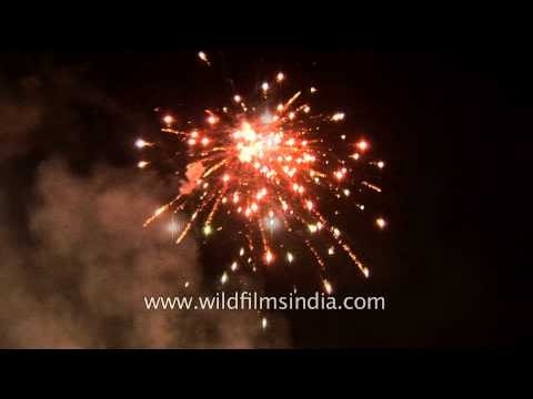 Devotees lit firecrackers before burning effigies