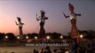 Ravana, Kumbhakarna and Meghanada effigies at Dussehra celebrations