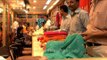 Vibrant and colourful sarees for sale at a shop in Varanasi