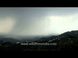 Lightning over the hills of Landour in Uttarakhand