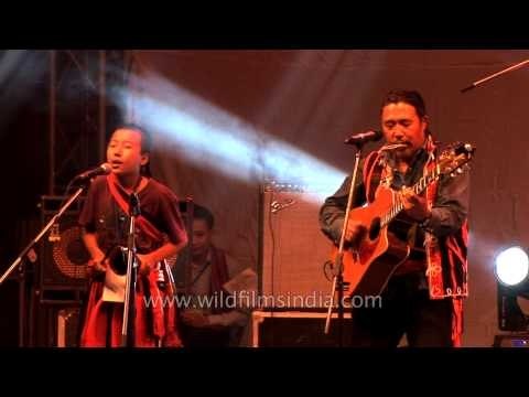 Guru Rewben Mashangva performing along with his son Saka - NagaFest 2012