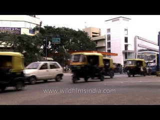 Busy traffic near Indian Oil petrol pump, Bangalore