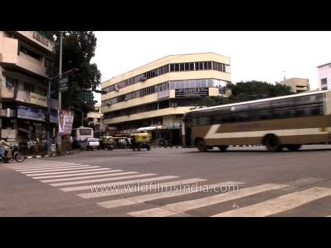 Traffic passing through Indian oil, Race Course road in Bangalore