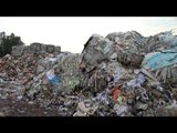 Segregated paper waste at a recycling yard in India