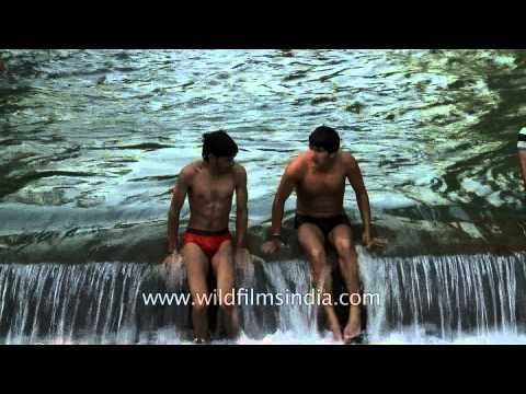 Splashing around in a cool water at Lacchiwala