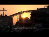Indian recycling yard with imported household scrap from Europe