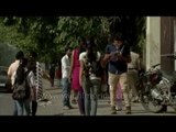 Girls coming out of Sri Guru Tegh Bahadur Khalsa College in Delhi University