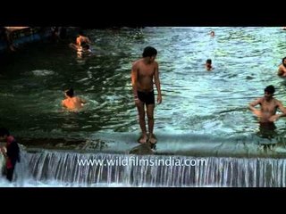 Boys swim to cool down at Lacchiwala, Dehradun