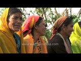Women chit-chat at Kumaoni wedding sangeet in Kumaon, Uttarakhand
