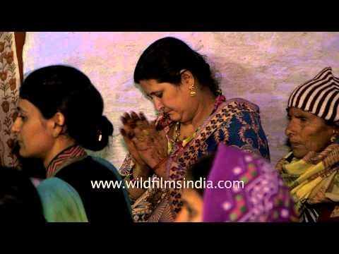 Groom's relatives at the jagrata - at Kumaoni wedding