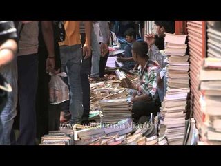 People throng the streets of Delhi's Daryaganj for best books