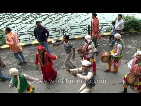 Choliya dancers accompanying the procession of Nanda Devi Mahotsav