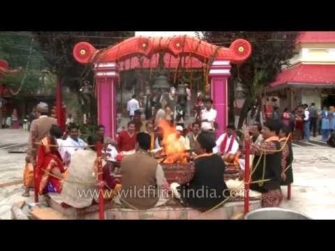 Havan being performed during Nanda Devi Mahotsav