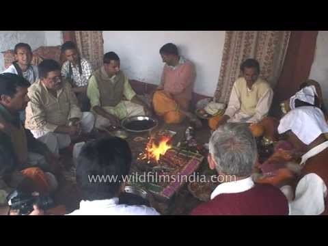 Performing 'havan' - one of the main rituals of Kumaoni wedding