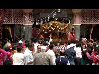 Brightly adorned idols of Goddessess Nanda and Sunanda