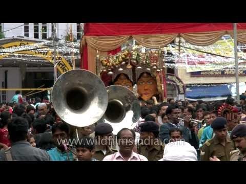 Holy procession carrying the Dola of Nanda Devi, Nainital