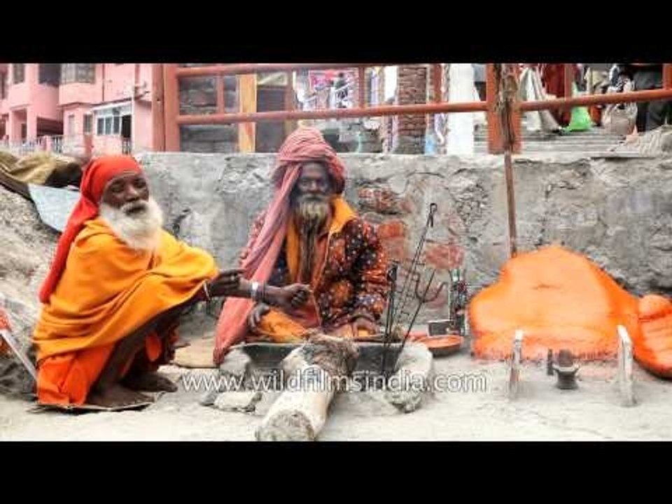 Numerous sadhus visit Badrinath each year