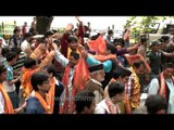 Hindu devotees dance and celebrate the Nanda Devi Mahotsav