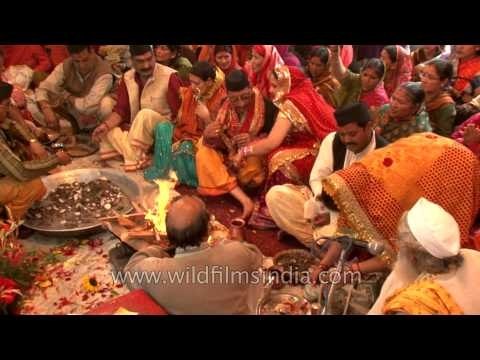 Havan being performed by devotees during Nanda Devi Mahotsav