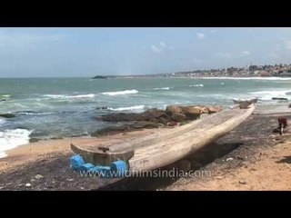 Close look to the traditional South Indian fishing boat - Kanyakumari