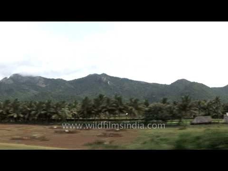Magnificent natural scenery seen from a train