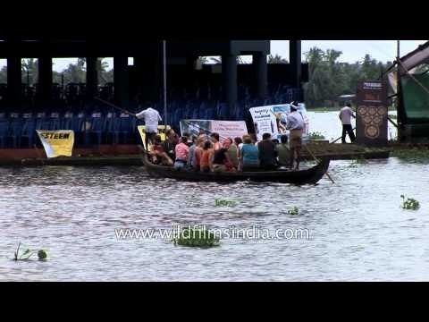 Tourist take boat ride in Alleppey - Kerala