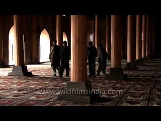 Pillars of Jamia Masjid in Nowhatta, Srinagar