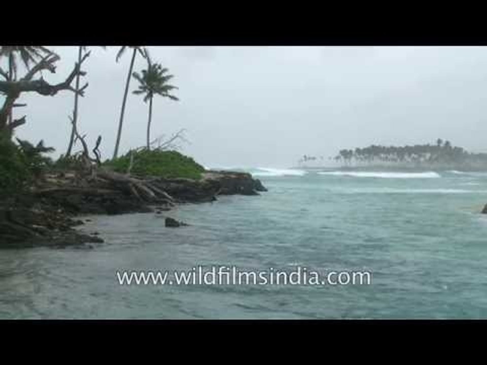 Waves hit upon the wild shores of Car Nicobar and its estuaries