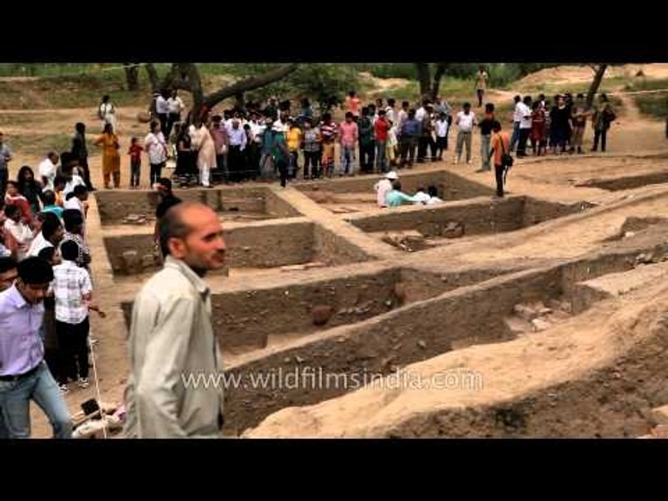 Excavation being carried out at Purana Qila, New Delhi