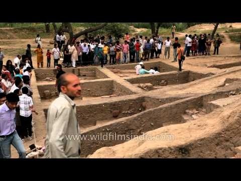 Excavation being carried out at Purana Qila, New Delhi