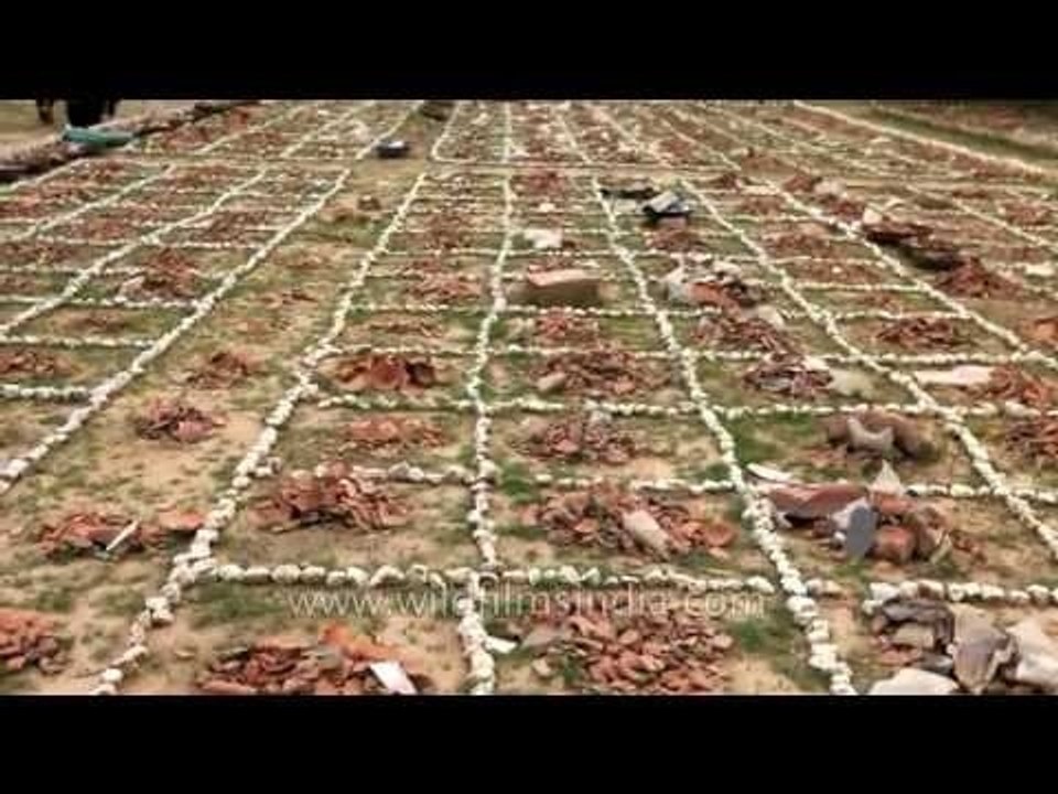 Fragments of artefacts found at Purana Qila during the excavation