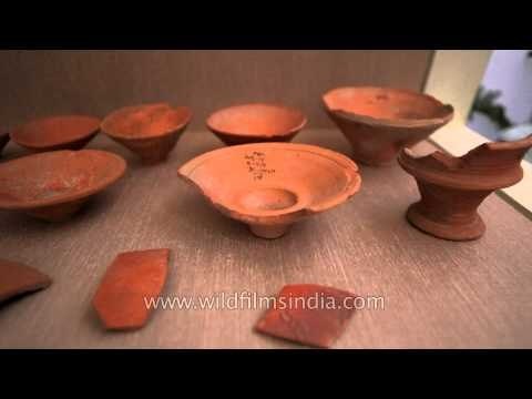 Gupta period pottery on display at Purana Qila