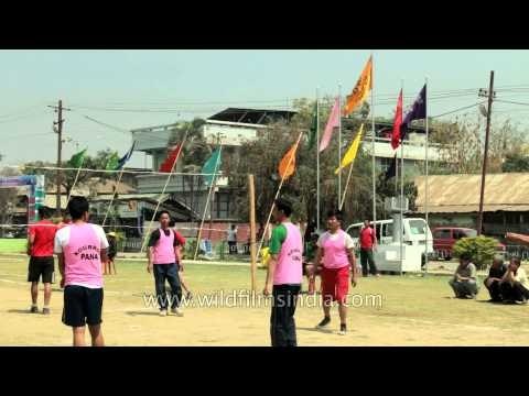 Volleyball match between Manipuri lads