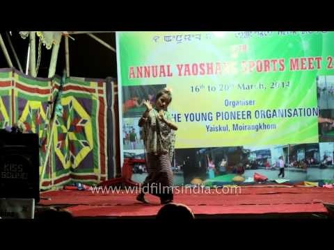 Cute girl dancing Manipuri dance, Imphal