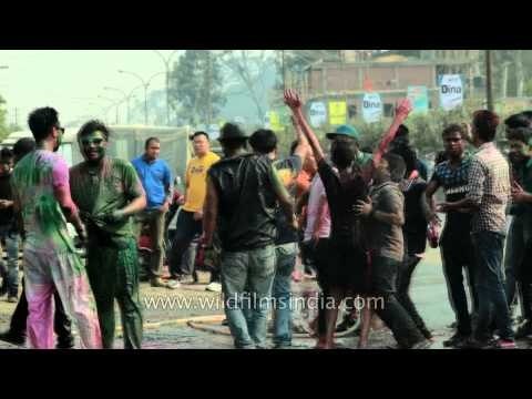 In full Yaoshang spirit! Youth of Manipur enjoying Holi on the streets