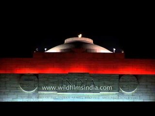 Colours of the Indian flag illuminate India Gate