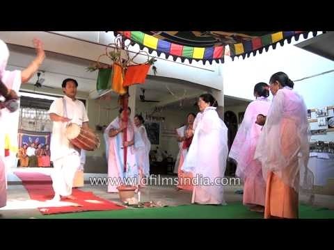 Lord Krishna devotees singing Holi Pala in Manipur