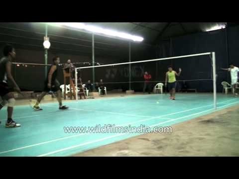 Manipur lads taking part in badminton tournament, Imphal