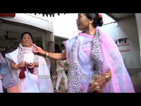 Elderly Manipuri women singing Yaoshang Holi Pala