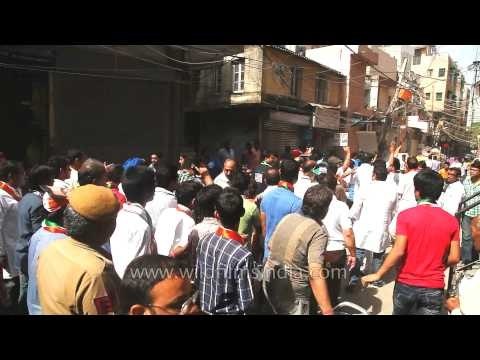 Rally supporting Congress MP Ajay Maken, Delhi