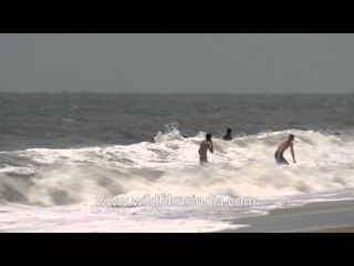 Playing in the waves of the Indian Ocean