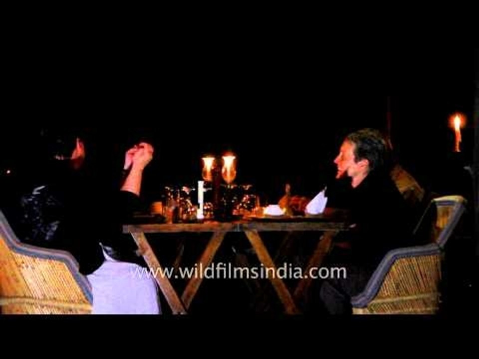 Bush dinner at the Kanha Earth Lodge, Madhya Pradesh